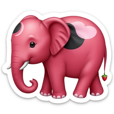 Make a yin yang strawberry elephant sticker