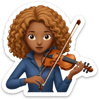 black girl playing violin sticker