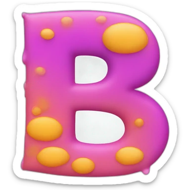 letter b in blob form sticker
