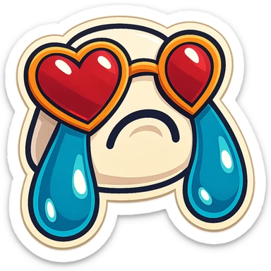 Crying with large tears sticker