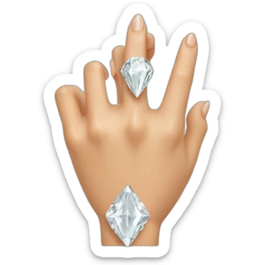 diamond ring on a raised middle finger sticker