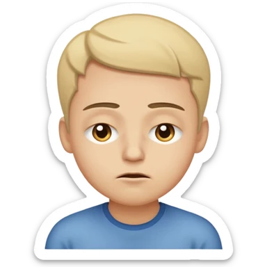 raising both eyebrows in incomprehension but not upset still, closing eyes and a slight smile sticker