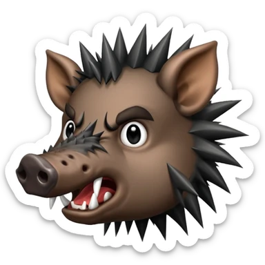 wild boar, punk hair sticker