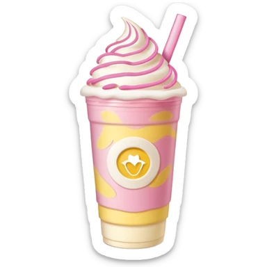 Pink Starbucks drink with banana cold foam  sticker