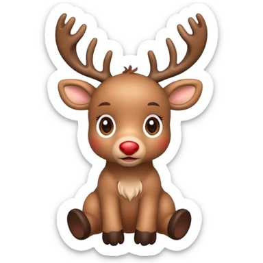 reindeer baby  cute, full body , toys stuck in head sticker