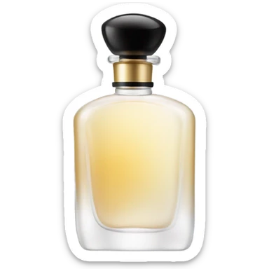smiling perfume with black cap sticker
