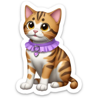 Great bengal girl cat with lilac collar sticker