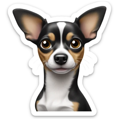 All Black and white chihuahua wiener dog sticker