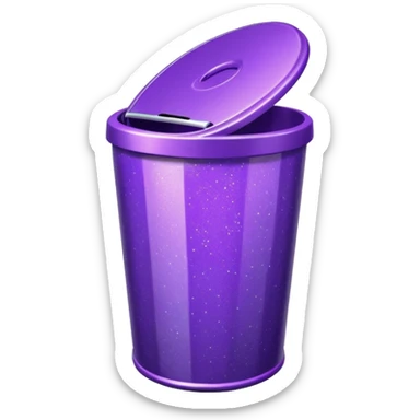 Glitter Purple and Cian  metal rubbish bin officer sticker