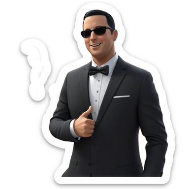 formal group with black hair sticker