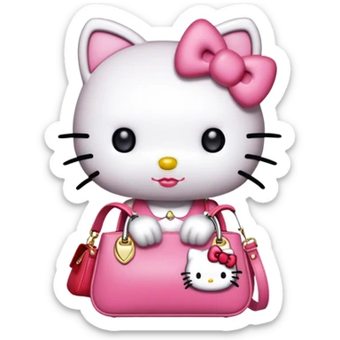 Hello kitty with a handbag  sticker