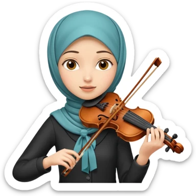 hịjab girl playing violin sticker
