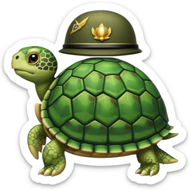 A turtle in the army sticker