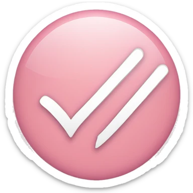 light pink tick (check mark for to do lists) sticker