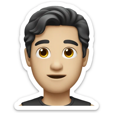 smart man, black hair, white skin sticker