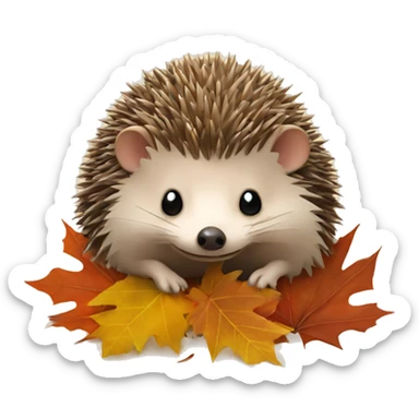 Hedgehog in autumn  sticker