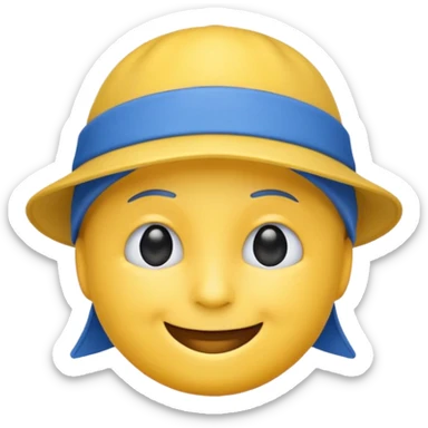 Mavi Şapkalı gülen emoji sticker