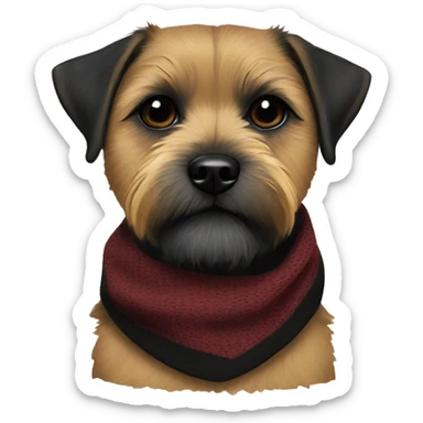 Border terrier black muzzle scarf sticker