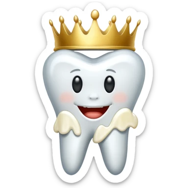 diente con una corona dorada sticker