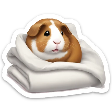 Guineapig cuddling a soft pillow blanket sticker