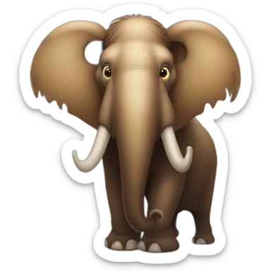 Mammoth with hearts in his eyes sticker