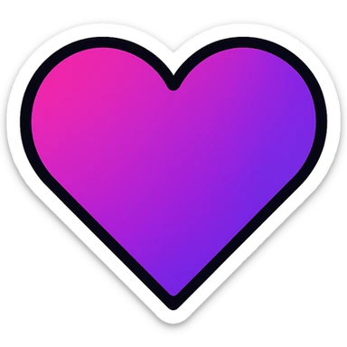 gradient heart icon blending magenta and violet, modern icon style, clean lines, no text sticker