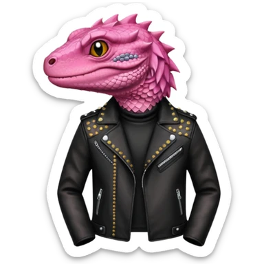 pink haired metalhead lizard sticker