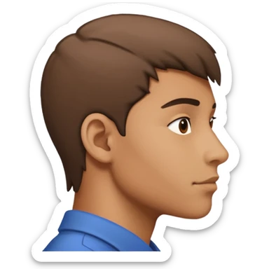 the profiile of a face, looking completely to one side sticker