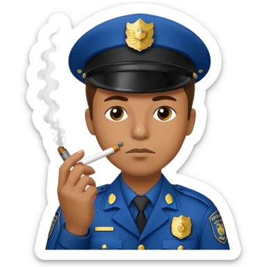 police officer smoking a joint sticker