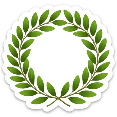 A classic green laurel wreath perfectly curved in a clean circular form. sticker