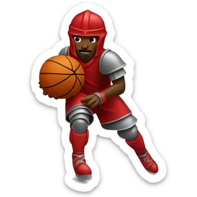 Red Knight dribbling a basketball  sticker