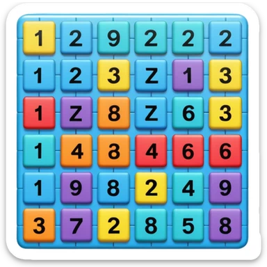 Sliding Puzzle toy with 15 number squares that slide up or down, left or right, a classic toy sticker