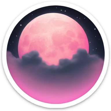 Pink moon  sticker