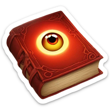 red magical book runic eye in middle sticker
