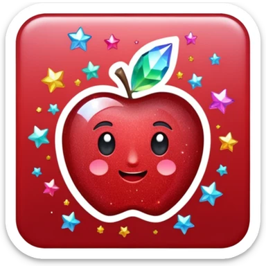 red glitter sky sticker