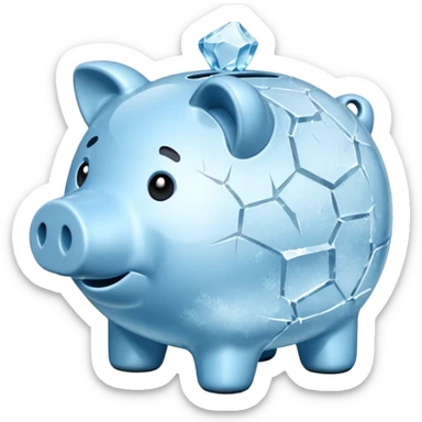  Piggy bank in ice texture sticker