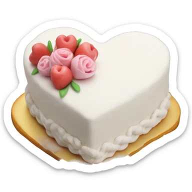 Aesthetic heart shaped white cake sticker