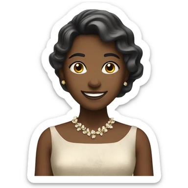 smiling girl in elegant dress sticker