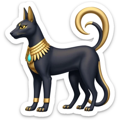 Anubis-Bastet-Fakémon-hybrid-creature (full body)  sticker