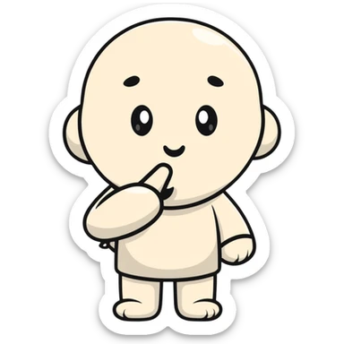 cute character making shhh gesture sticker