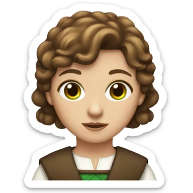 whole body shepherdess with brown hair and green eyes sticker