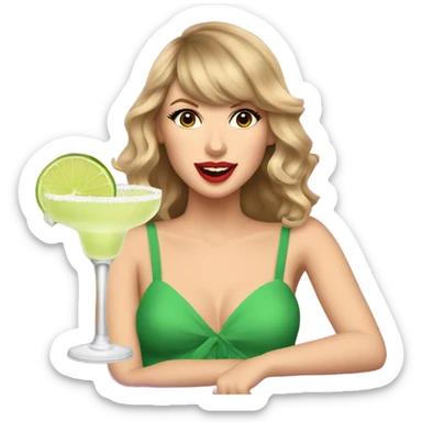 Taylor swift enjoying a margarita sticker