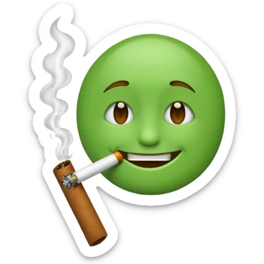 Emoji smoking a blunt sticker