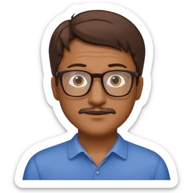 homme brun age moyen brun lunettes sticker