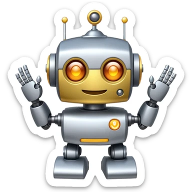 Classdojos mojo mascot as a robot looking happy  sticker