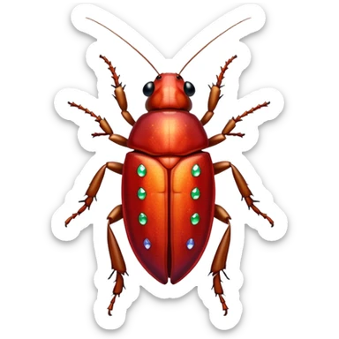 red bedazzled cockroach sticker