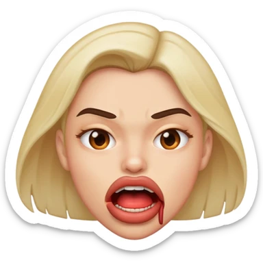 very aggressive lip bitting  sticker