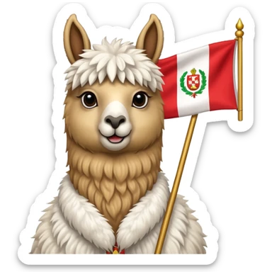 llama sosteniendo la bandera de Perú sticker