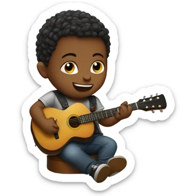 Baby playing guitar sticker