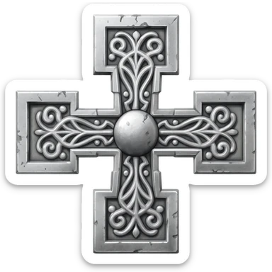 Silver templar cross sticker